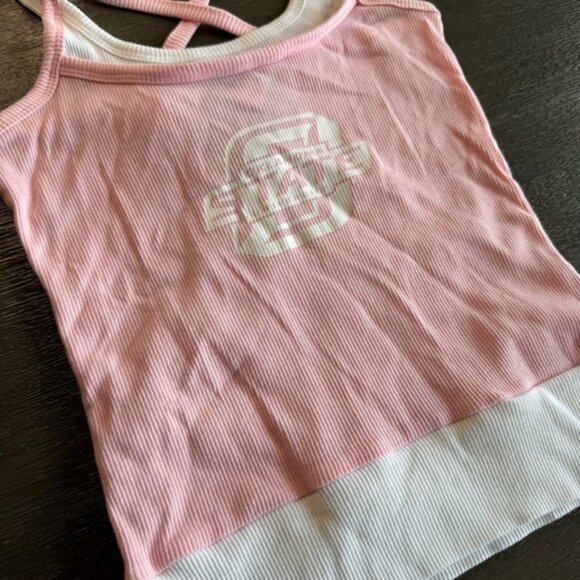 OSU NWT Pink Ribbed Strappy Tank Top Medium M - Picture 2 of 7